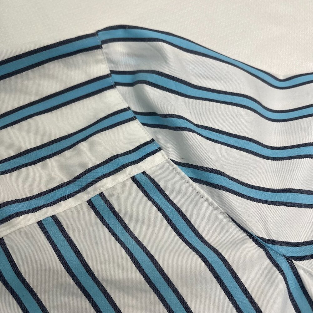 Draper James Blue and White Striped Midi Shirt Dress - Picture 11 of 16